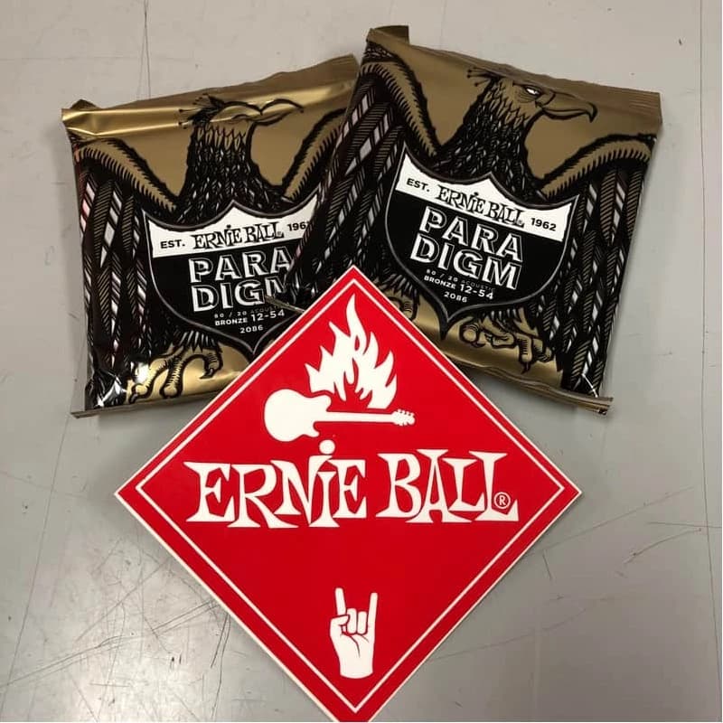 Ernie Ball | TWO SETS | 2086 Paradigm 80/20 Acoustic Bronze 12-54 Strings w/ Free Sticker